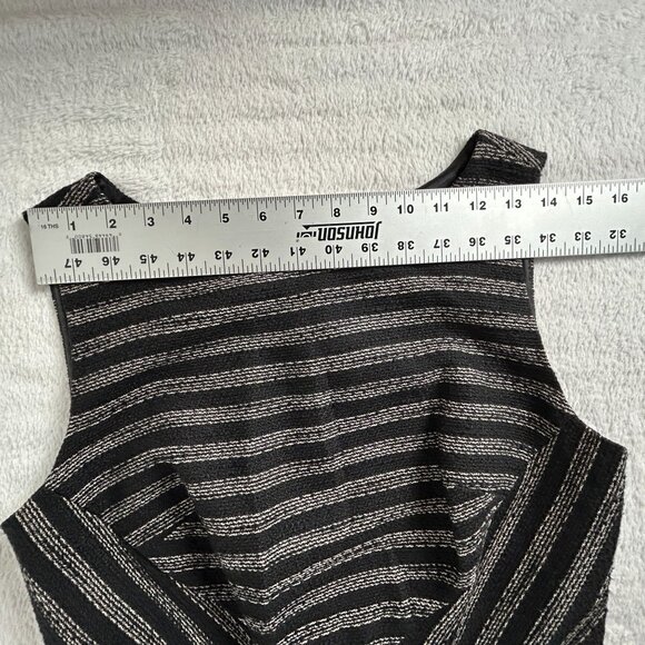 Halogen Womens Black White Striped Textured Sleeveless A-Line Mini Dress Size 6 - Picture 5 of 9